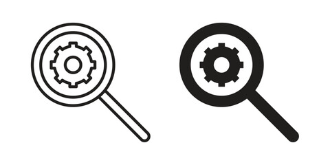 Investigate icon. Outline, Glyph and Filled Outline Style