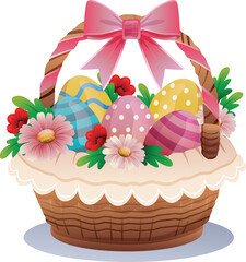 cute colorful easter basket eggs hunt