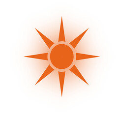 Orange Wavy Starburst Shape with Red Border on White isolated on a transparent background
