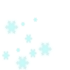 Cluster of Light Blue Flower Shapes with Green Borders on White isolated on a transparent background