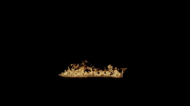 Cinematic ground fire effect with realistic flames spreading across the floor. Dramatic burning ground visuals with intense heat, smoke and glowing embers. Perfect for cinematic scenes, action sequenc