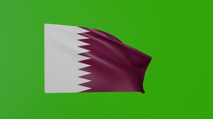 Animated flag of Qatar waving on green screen. Waving flag of Qatar.
- Powered by Adobe