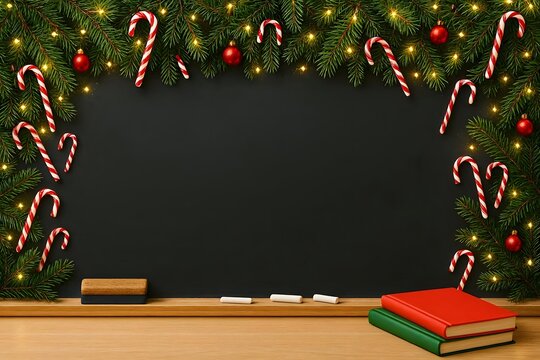 Christmas chalkboard background for school banners, posters and holiday announcements