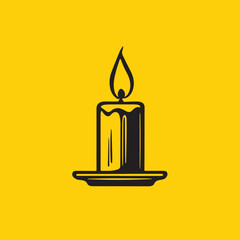 Modern Stylized Burning Candle Vector Logo Icon For Clean Decorative Branding And Graphic Use