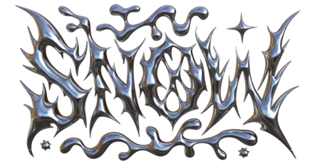 3D Glass liquid typography with transparent glossy shapes, melted fluid letters, reflective glass-chrome style abstract drip design for modern decorative artwork