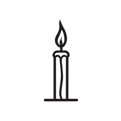 Modern Stylized Burning Candle Vector Logo Icon For Clean Decorative Branding And Graphic Use