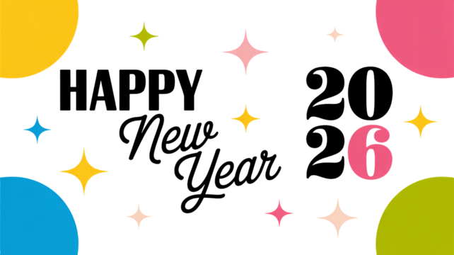 Vibrant birthday countdown graphic featuring bright stars and festive number six