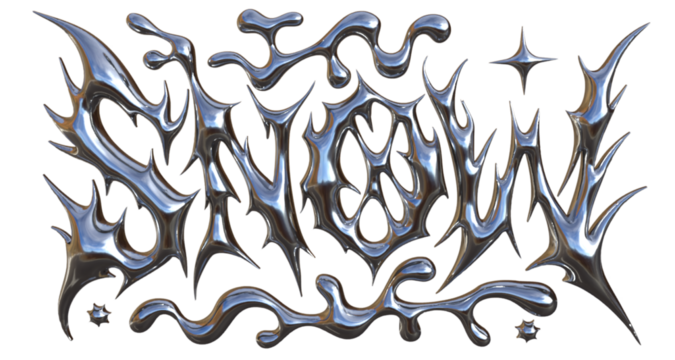 3D Glass liquid typography with transparent glossy shapes, melted fluid letters, reflective glass-chrome style abstract drip design for modern decorative artwork