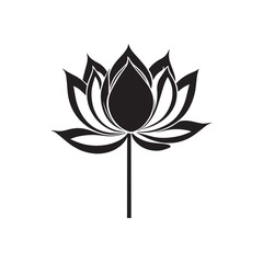 Modern Stylized Water Lily Vector Logo Icon For Clean Decorative Botanical And Spa Projects