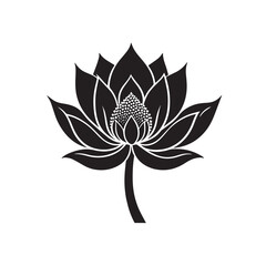 Modern Stylized Water Lily Vector Logo Icon For Clean Decorative Botanical And Spa Projects
