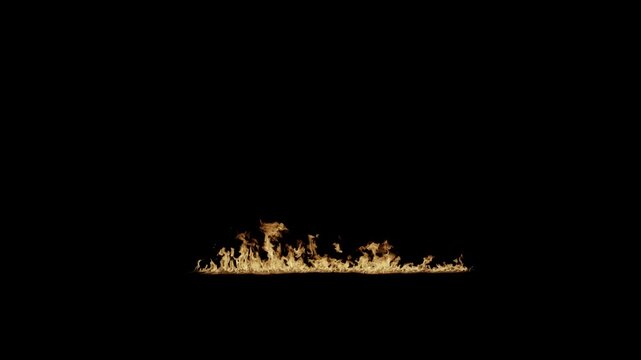 Cinematic ground fire effect with realistic flames spreading across the floor. Dramatic burning ground visuals with intense heat, smoke and glowing embers. Perfect for cinematic scenes, action sequenc