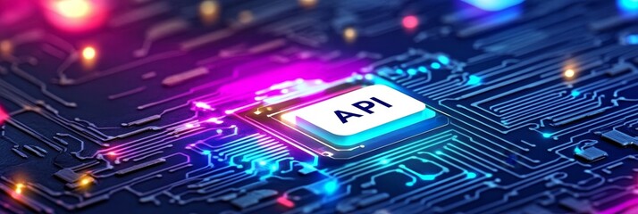 Innovative Computer Technology with Blue Illumination and Complex Data Flow in Modern Design