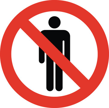 No entry sign for people prohibition restricted area access denied symbol warning icon vector image