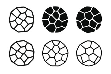 Obraz premium Geometric Logo Variations. Geometric shapes. Icon set. Set Logo of geometric shapes: Voronoi cell map mosaic. harmonious logo variations of the same emblematic