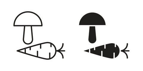 Vegetable icon. Outline, Glyph and Filled Outline Style