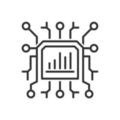 Data Analysis Icon With AI Technology Sign Symbol