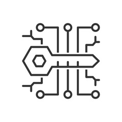 Digital Key Icon Sign Symbol