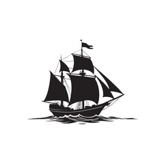 Modern Minimal Ship Silhouette Vector Logo Icon For Transportation Travel And Web Design