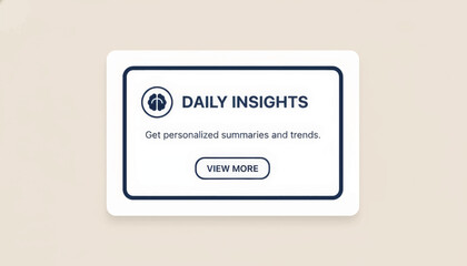 Daily insights UI widget vector illustration. Minimalist flat design for web and mobile apps. AI data analysis and personalization concept