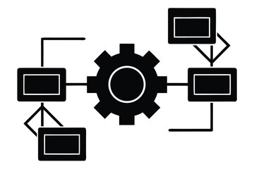 workflow vector icon silhouette