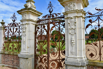 French Castle Garden Gate, Slight Side Angle, Carrouges, France