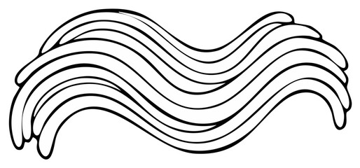 Abstract wave design in black lines on a white background, creating an artistic flow.