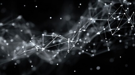 Fototapeta premium Digital Connectivity: An intricate network of interconnected nodes and lines, illustrating the complex web of digital connections and the boundless possibilities of technology.