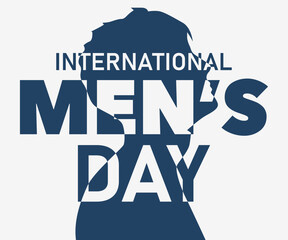 Minimal Men’s Day design with side profile and bold lettering, perfect for digital banners, posters, and awareness campaigns.