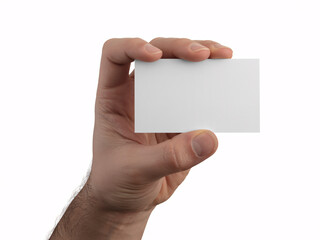 Fototapeta premium Get your message across with this blank business card held by a hand, ready for your professional design to make a lasting impression