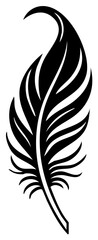 Obraz premium Stylized black feather graphic, an elegant decorative element for design projects