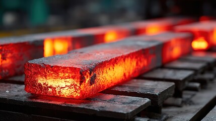 Molten Metal Brilliance: Witness the raw power of industry, with close-up imagery of glowing metal, radiating heat, in a dramatic display of transformation.
