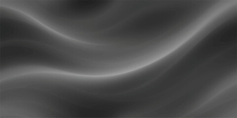 Black satin fabric texture background with soft, flowing wave design and luxurious light for backdrop illustration