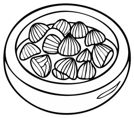 Hand Drawn Pasta Shells in a Bowl Food Illustration