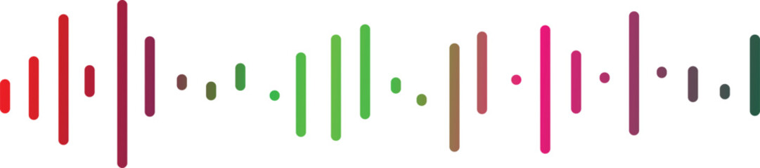 Colorful sound wave visualizer abstract graphic equalizer bars isolated isolated on white background