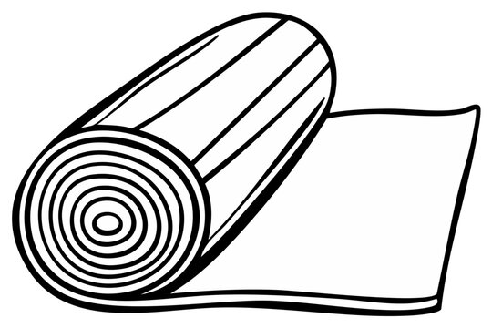 Rolled Yoga Mat Artwork Exercise Equipment Fitness Health Relaxation - Powered by Adobe