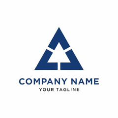 Modern Blue Geometric Triangle Logo for Corporate Identity.