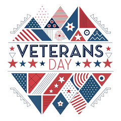 Obraz premium Celebrate Veterans Day with patriotic geometric art