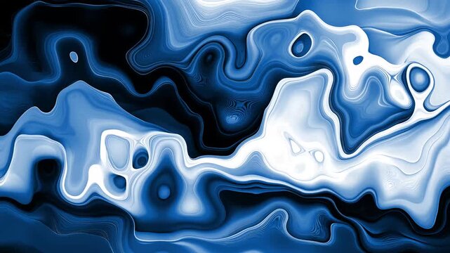 Monochrome Fluid Art with Swirling Patterns Liquid Animation Background
