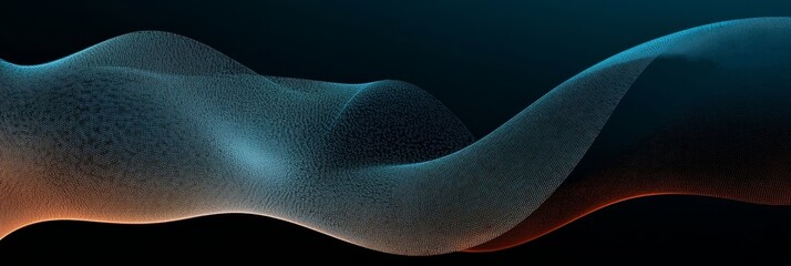 Obraz premium Futuristic Abstract Swoosh Design with Neon Lighting Effect on Dark Background for Modern Aesthetics