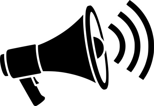 megaphone silhouette, minimal car horn icon vector illustration.
