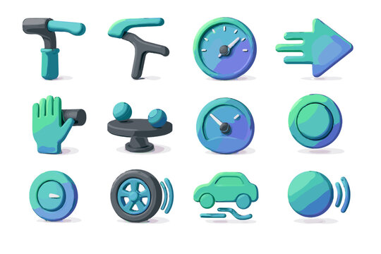 Tilt sensor vector throttle mode modern speedometer icon riding selector rotation scooter