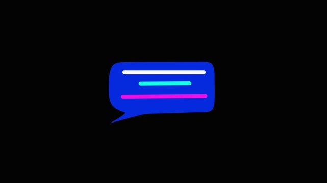 message box animation icon conversation notice receive massage animated sign