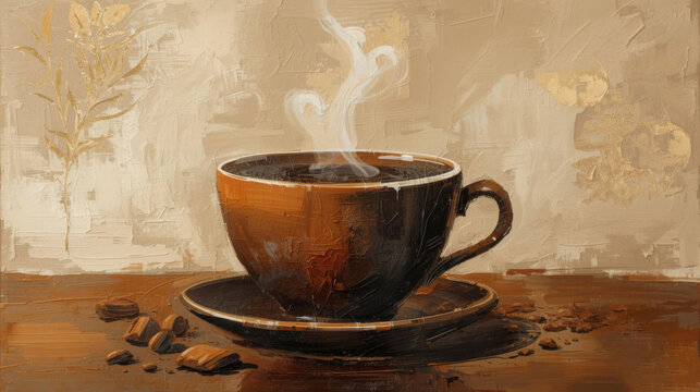 cup of coffee with cinnamon - Powered by Adobe