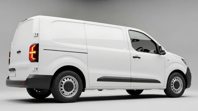 Sleek white van in motion: dynamic angles and modern design showcase