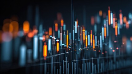 Financial Market Chart: Dynamic visualization of financial market data, representing trends, fluctuations, and investment opportunities. Explore the intricacies of economic data visualization.