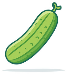Fresh green cucumber vector illustration representing healthy food and garden produce