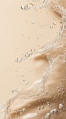 Sparkling bubbles float gracefully on a beige background, mimicking the texture of champagne in an abstract and delicate composition