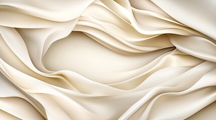 Abstract cream-colored waves create a minimalist background ideal for banners or presentations in beige and white hues