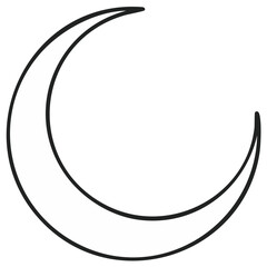 Minimalist crescent moon line art on a bright background in celestial spiritualist theme