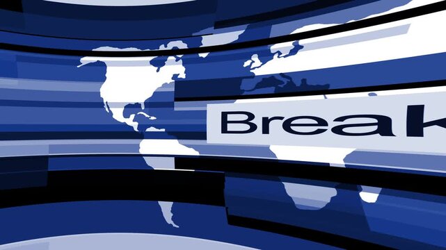 Abstract Breaking News World Map Background Animation